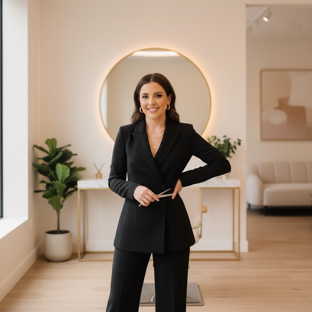 Porträt von Anna Keller, Inhaberin und Master Stylist im Friseursalon Haarwerk in Hamburg